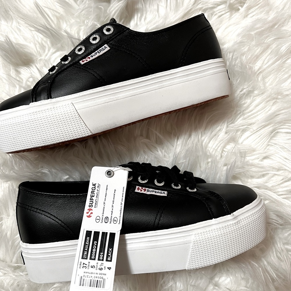 Superga 2790 NAPPA SNEAKERS - Black 6.5